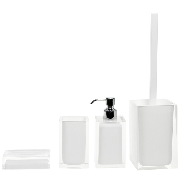 Bathroom Accessory Set, Gedy RA100-02, White Accessory Set of Thermoplastic Resins